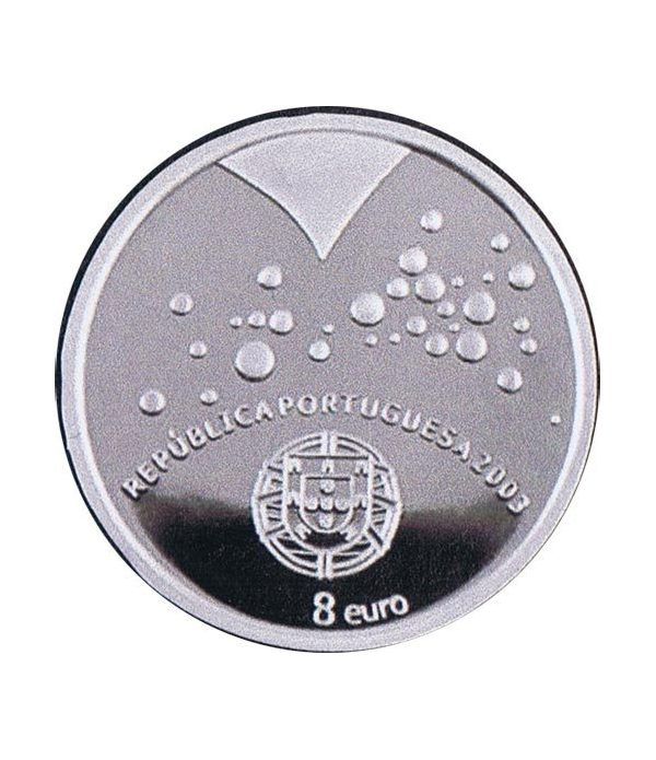 Portugal 8 Euros 2003 UEFA corazones. Plata.