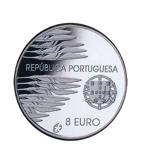 Portugal 8 Euros 2005 Fin II Guerra Mundial. Plata.  - 2