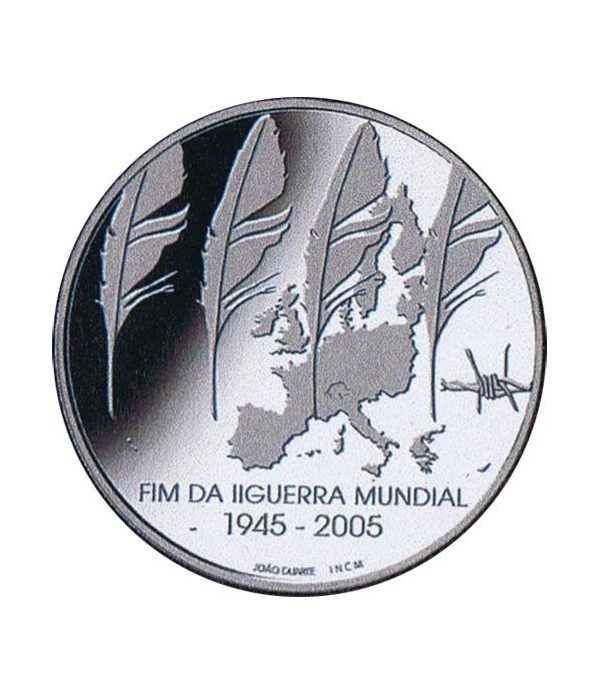 Portugal 8 Euros 2005 Fin II Guerra Mundial. Plata.  - 1