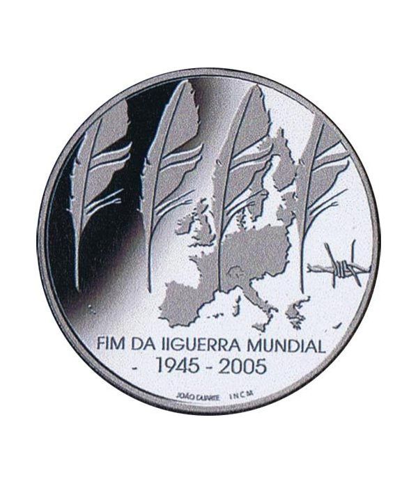 Portugal 8 Euros 2005 Fin II Guerra Mundial. Plata.