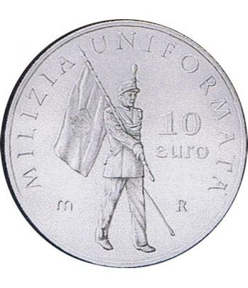 Moneda de plata San Marino 10 Euros 2005 Uniforme Militar.