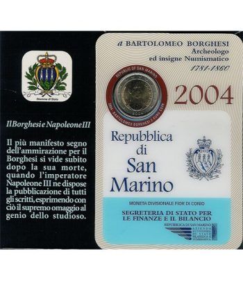 moneda conmemorativa 2 euros San Marino 2004. Est. Oficial