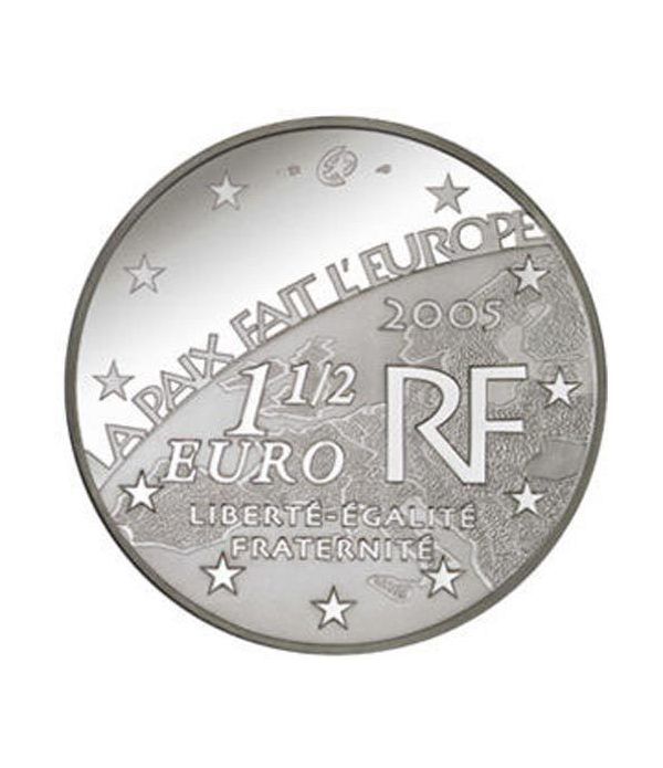 Moneda Francia 1 1/2 euro 2005 Paz y Libertad