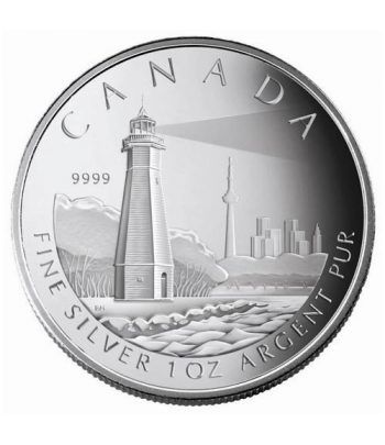 Canada 20$ 2005 Serie Faros. Isla de Toronto. Plata.