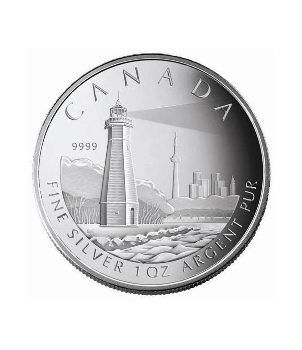 Canada 20$ 2005 Serie Faros. Isla de Toronto. Plata.