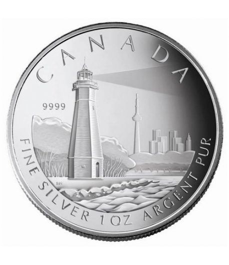 Canada 20$ 2005 Serie Faros. Isla de Toronto. Plata.