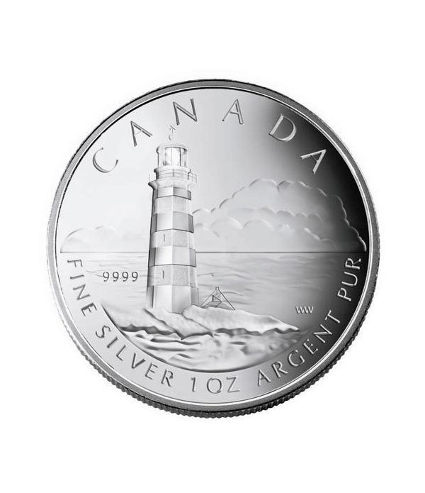 Canada 20$ 2004 Serie Faros. Isla de Sambro. Plata.