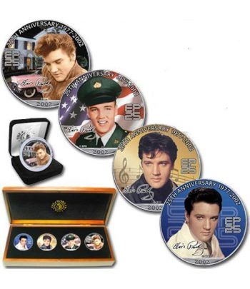 Monedas de plata 1$ Estados Unidos Elvis 2005. 4 monedas  - 2