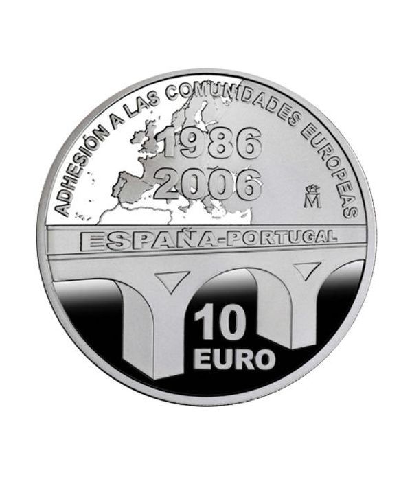 Moneda 2006 XX aniversario CE 10 euros. Plata.