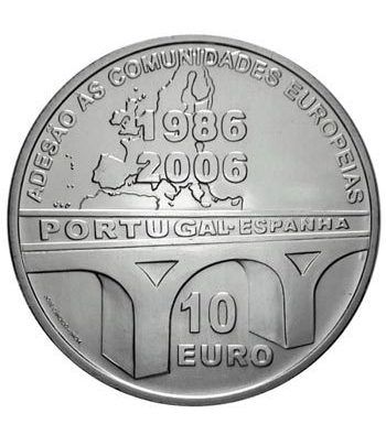 Portugal 10 Euros 2006 20 Aniversario Adhesión UE. Plata