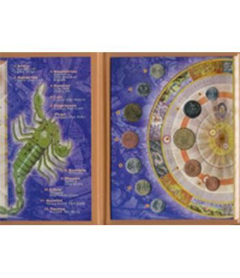 Colección de monedas del Zodíaco con estuche. Astrological  - 2