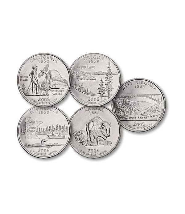 E.E.U.U. 1/4$ 2005 Statehood Quarters (5 monedas)  - 2