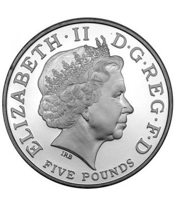 Moneda de plata 80 Aº Reina Isabel 5 Pounds Inglaterra 2006.