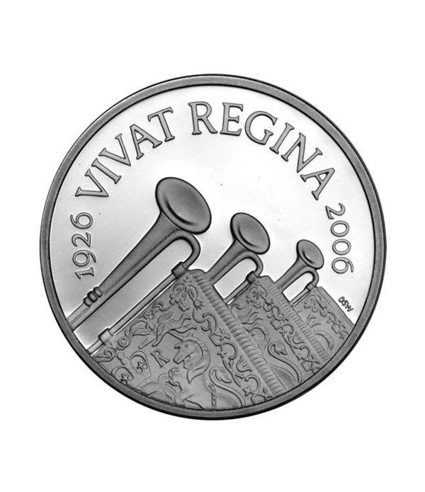 Moneda de plata 80 Aº Reina Isabel 5 Pounds Inglaterra 2006.