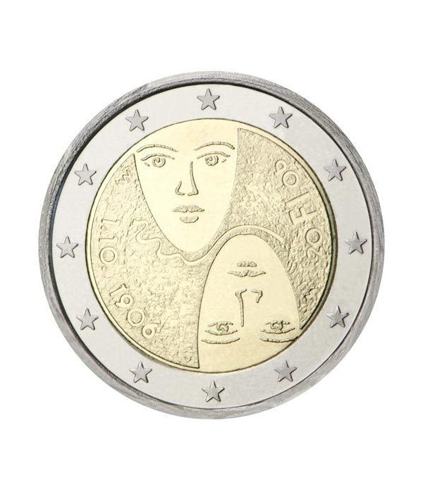 moneda 2 euros Finlandia 2006 sufragio universal.