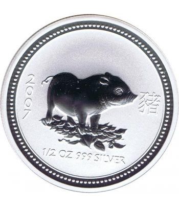 Moneda media onza de plata 1/2$ Australia Lunar 2007 Cerdo