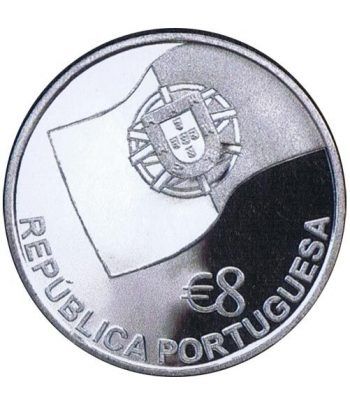 Portugal 8 Euros 2006 150 Años Línea Ferrea. Plata.