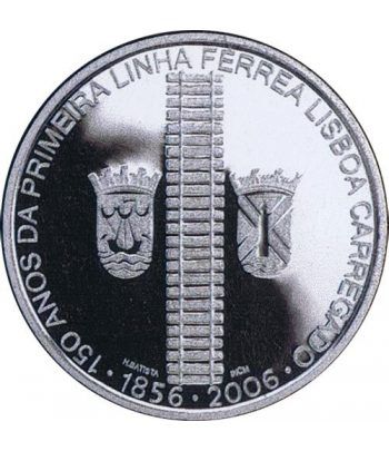 Portugal 8 Euros 2006 150 Años Línea Ferrea. Plata.