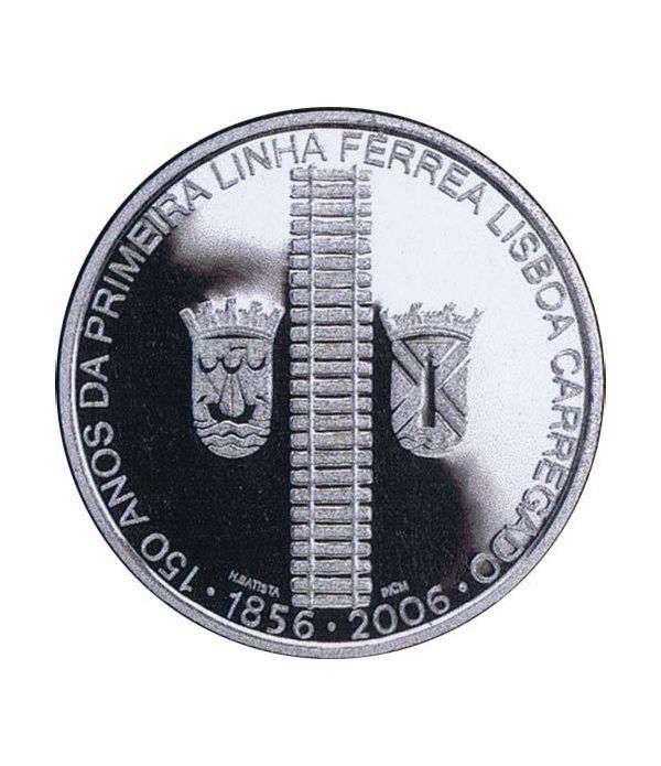 Portugal 8 Euros 2006 150 Años Línea Ferrea. Plata.