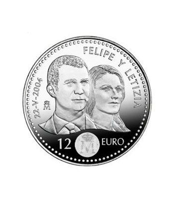 Moneda conmemorativa 12 euros 2004 Boda Principe