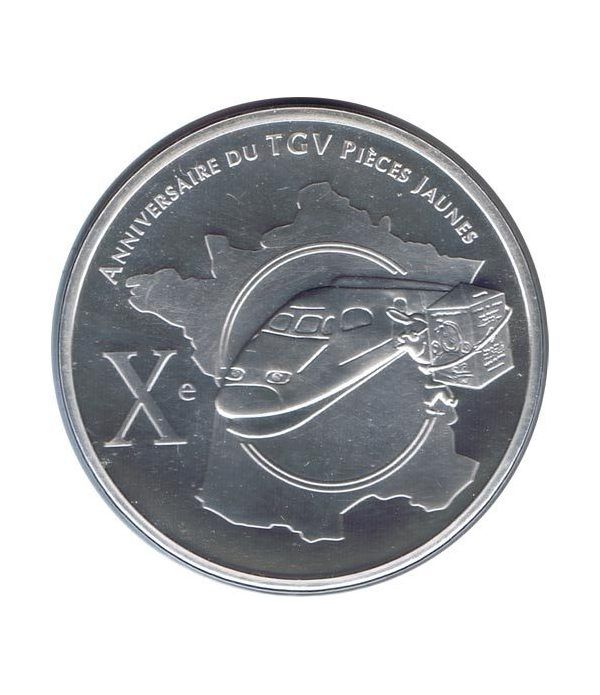 Moneda Francia 1/4 euro 2006 Aniversario TGV. Blister.  - 4