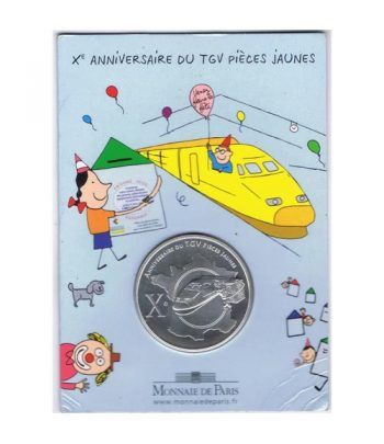 Moneda Francia 1/4 euro 2006 Aniversario TGV. Blister.