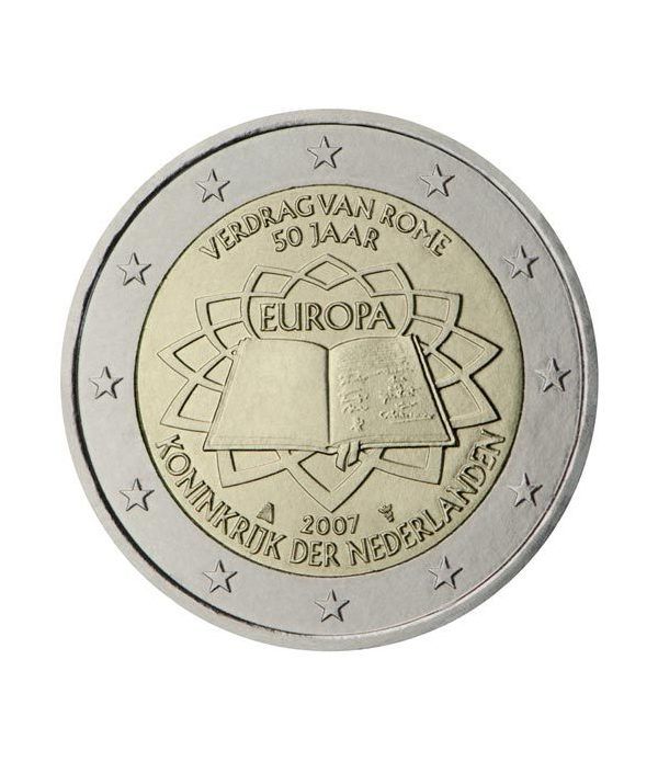 moneda Holanda 2 euros 2007 Tratado de Roma  - 2