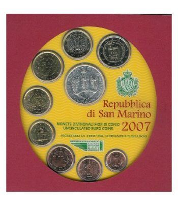 Cartera oficial euroset San Marino 2007 + 5€ (plata)