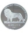 Moneda 2 onzas de plata 10 Fr. Rep. Congo Schumacher 2007