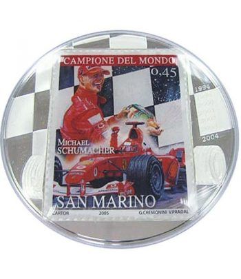 Moneda 2 onzas de plata 10 Fr. Rep. Congo Schumacher 2007  - 1