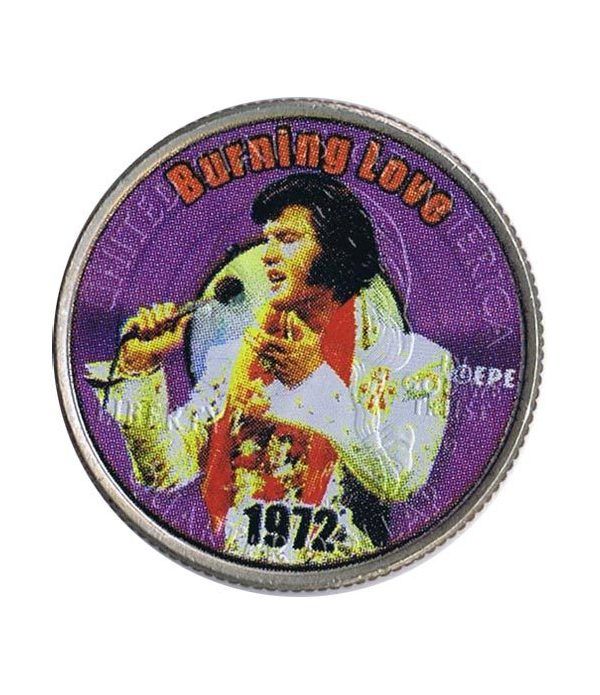 Moneda E.E.U.U. 1/4$ 2002 Elvis 1972 Burning love