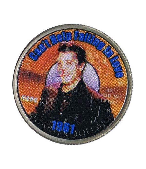Moneda E.E.U.U. 1/4$ 2002 Elvis 1961 Can't Help Falling in Love.