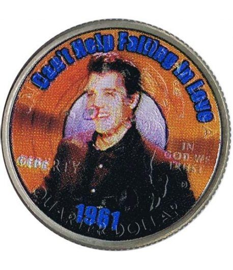 Moneda E.E.U.U. 1/4$ 2002 Elvis 1961 Can't Help Falling in Love.