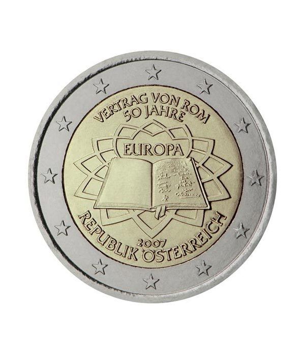 moneda Austria 2 euros 2007 Tratado Roma  - 2