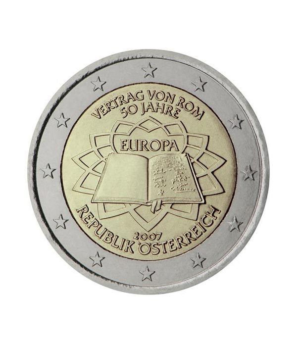 moneda Austria 2 euros 2007 Tratado Roma