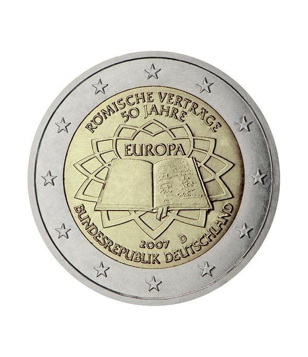 moneda Alemania 2 euros 2007 Tratado de Roma (5 cecas)