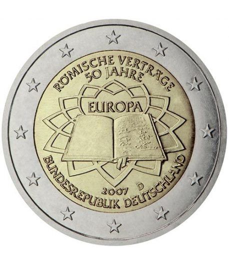 moneda Alemania 2 euros 2007 Tratado de Roma (5 cecas)