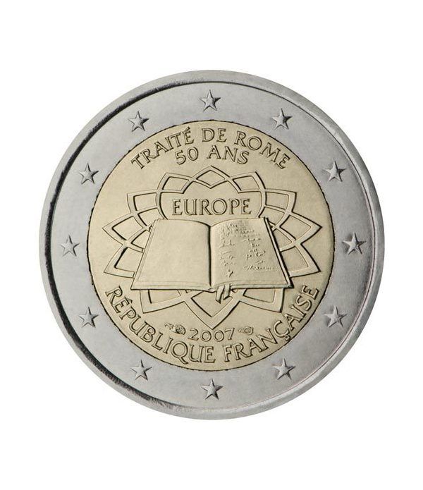 moneda Francia 2 euros 2007 Tratado de Roma