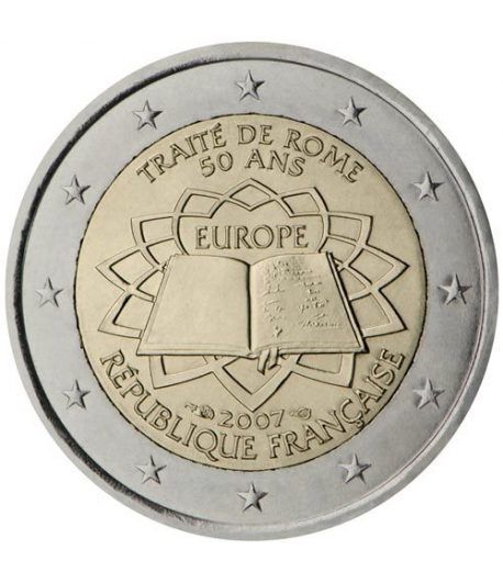 moneda Francia 2 euros 2007 Tratado de Roma