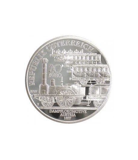 moneda Austria 20 Euros 2007 Trenes austriacos (estuche proof)