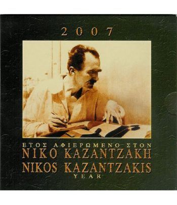Cartera oficial euroset Grecia 2007+10 Euros Niko Kazantzakis  - 2