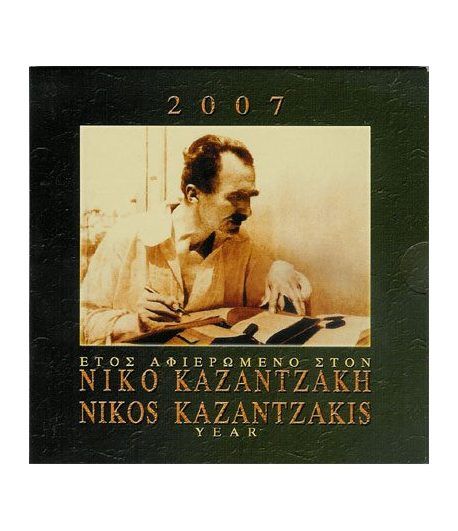 Cartera oficial euroset Grecia 2007+10 Euros Niko Kazantzakis