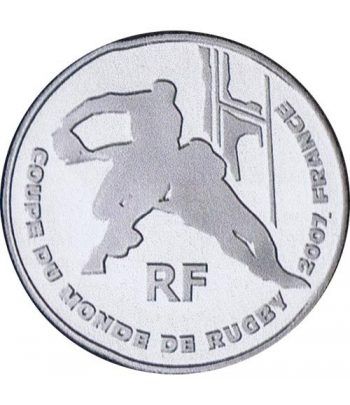 Moneda Francia 1/4 euro 2007 Copa Mundial de Rugby, Francia.