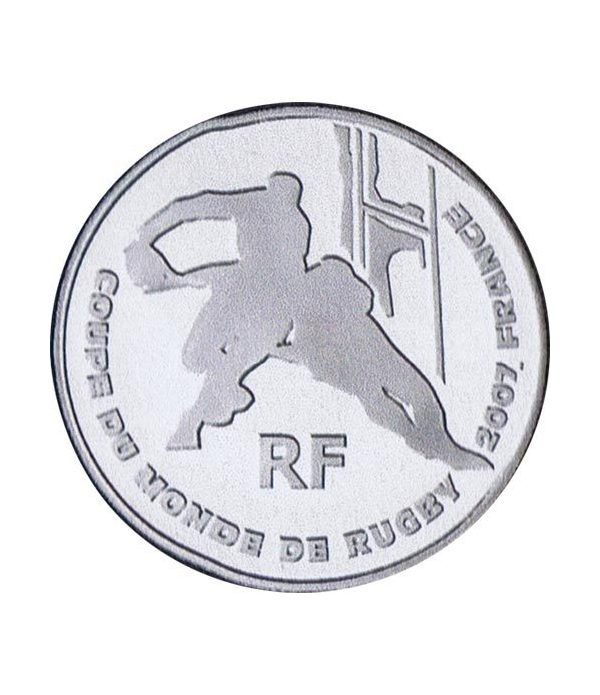 Moneda Francia 1/4 euro 2007 Copa Mundial de Rugby, Francia.  - 4