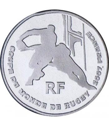 Moneda Francia 1/4 euro 2007 Copa Mundial de Rugby, Francia.  - 1