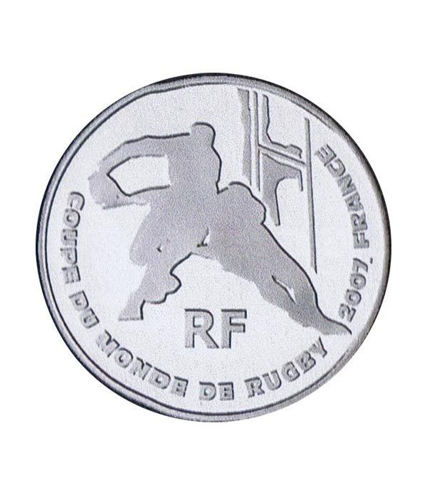 Moneda Francia 1/4 euro 2007 Copa Mundial de Rugby, Francia.