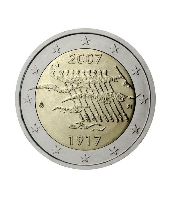 moneda 2 euros Finlandia 2007 Independencia Finesa.