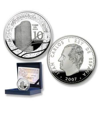 Moneda 2007 Expo Zaragoza 2008. Torre del Agua. 10 euros. Plata.  - 2