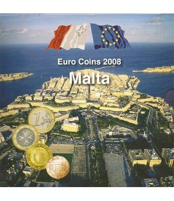 Cartera oficial euroset Malta 2008. (Incluye 2 sellos)  - 2