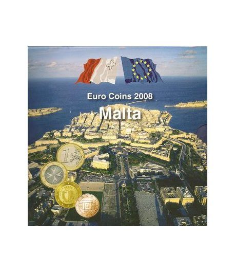 Cartera oficial euroset Malta 2008. (Incluye 2 sellos)